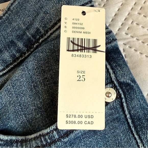 Frame Le Slim Palazzo High Rise Wide Leg Raw Hem Jeans in Crossings Size 25 - Picture 6 of 13